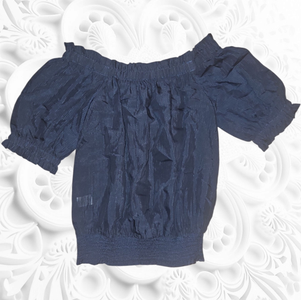 Ann Taylor Elegant Navy Off-Shoulder‎ Top